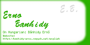 erno banhidy business card