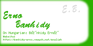 erno banhidy business card